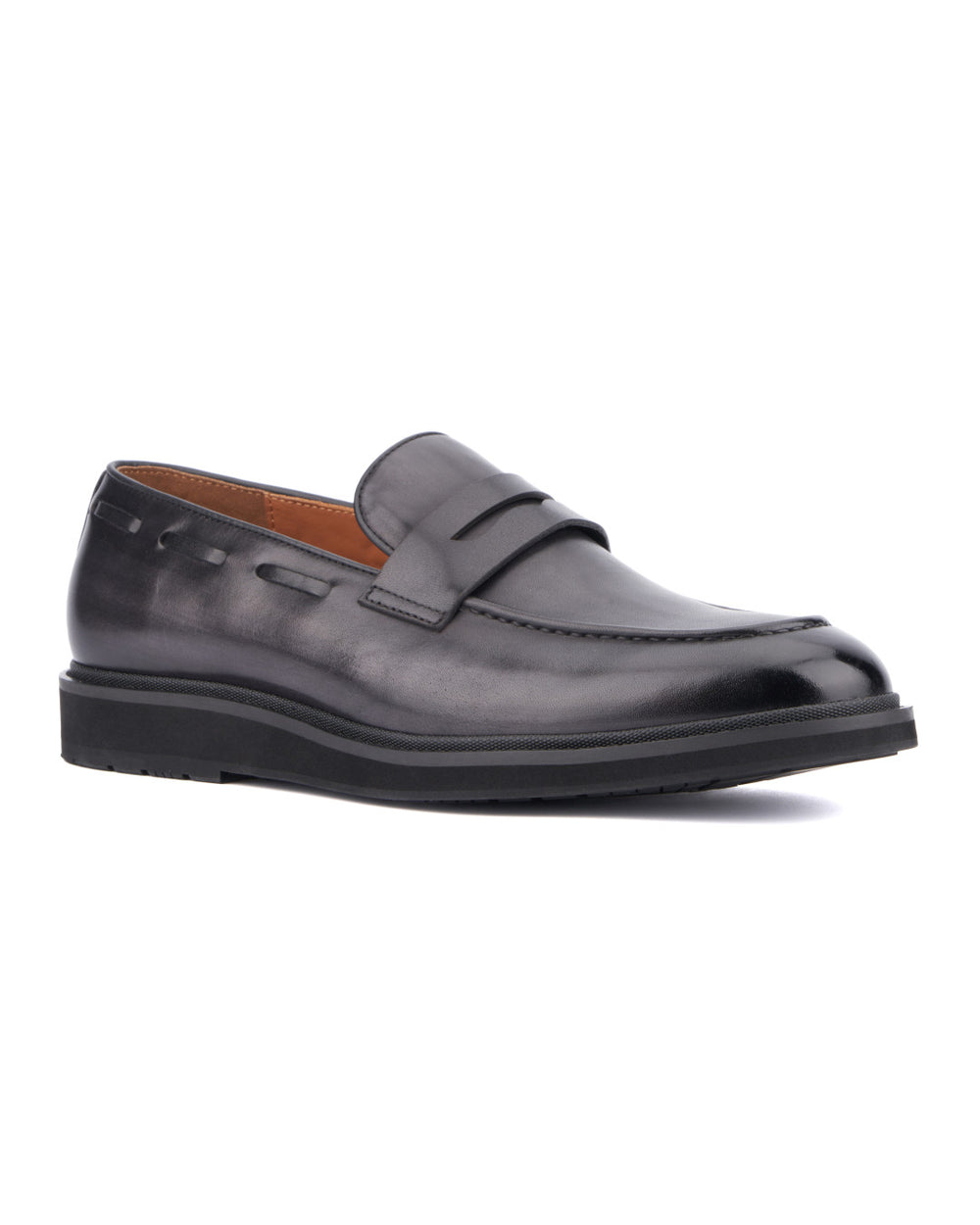 Vintage Foundry Co Mens Lionell Casual Slip On Loafer Black Leather Size 12 NIB Adler Black Pebble Leather Lug Penny Loafers main image 2